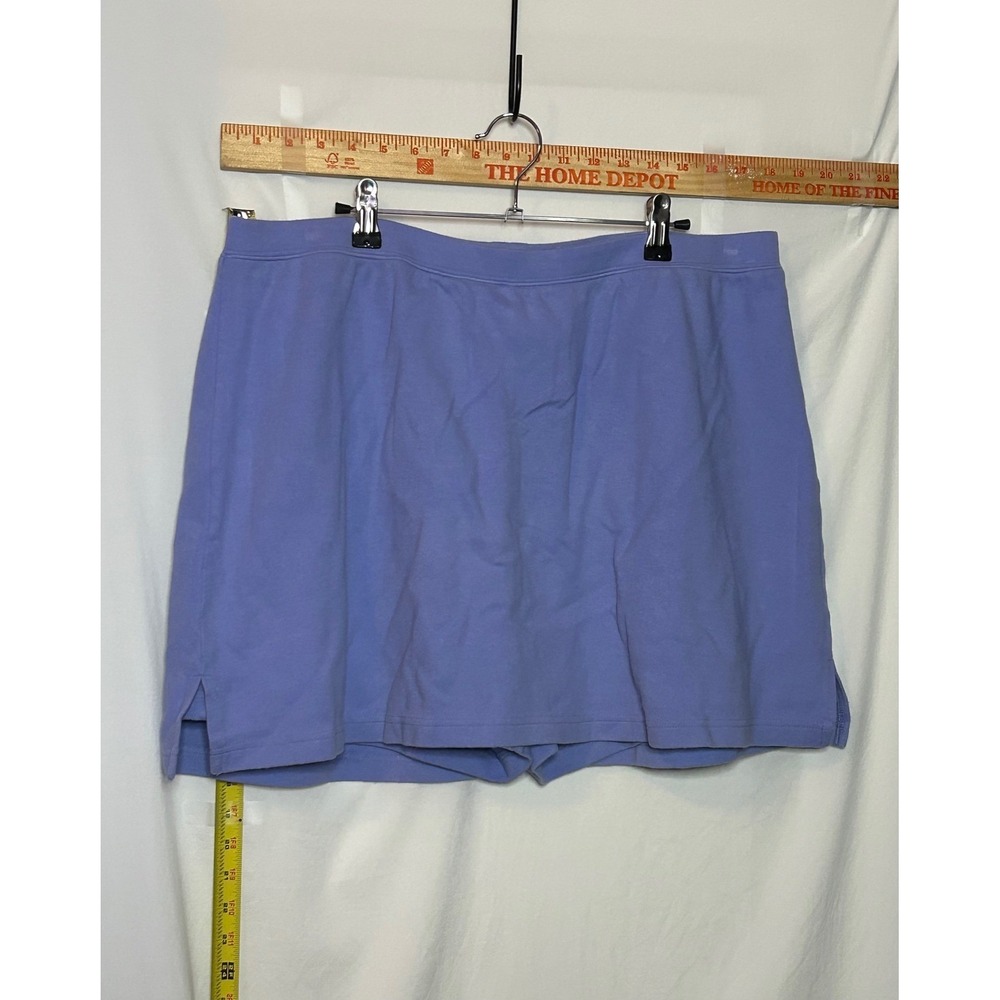 Sport Savvy Womens‎ Plus 1X Skort Periwinkle Blue Cotton Spandex Elastic Waist